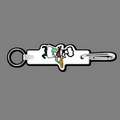 4mm Clip & Key Ring W/ Colorized Chef Carrying A Pizza Key Tag